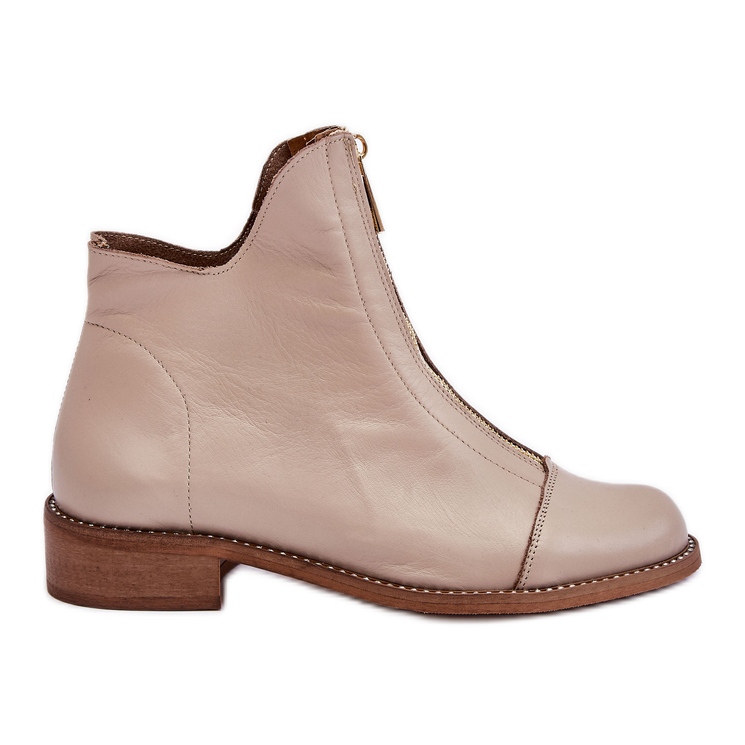 Bottes Zippées en Cuir Nicole 2785/008 Beige