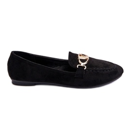 Vinceza Mocassins en daim noir Reed avec élément décoratif le noir