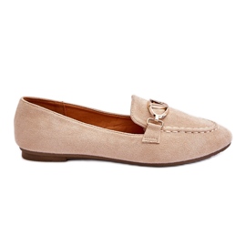 Vinceza Mocassins En Daim Avec Élément Décoratif Roseau Beige