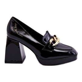 Vinceza Pompes Sur Des Talons Massifs Noir Nataly