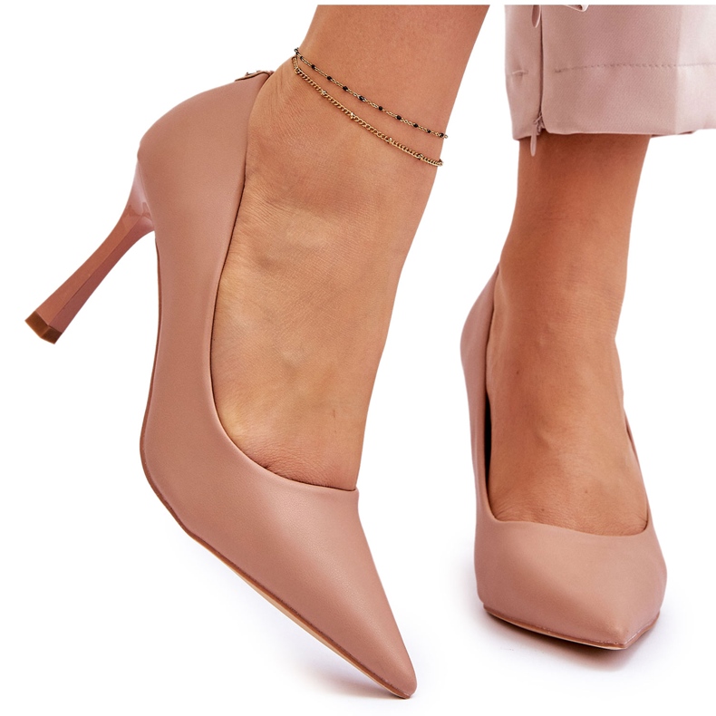 Vinceza Talons aiguilles classiques en cuir beige Kelsey