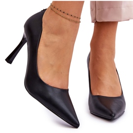 Vinceza Talons Hauts Classiques En Cuir Noir Kelsey le noir