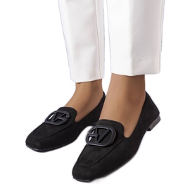 Ballerines noires à bout carré de Carrière