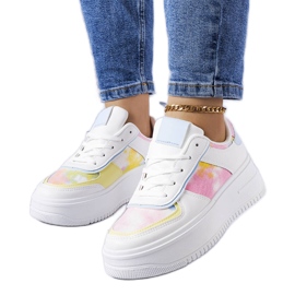 Chaussures à plateforme blanches et bleues Heloise