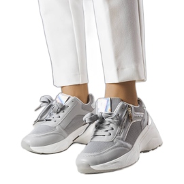 Baskets compensées grises Stacey