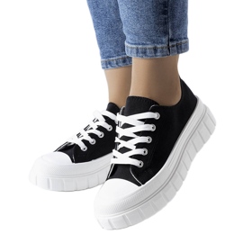 Baskets plateformes Bellemare noires le noir