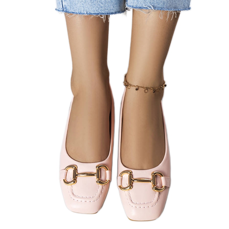 Ballerines roses à ornements dorés Iris