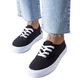 Baskets Fantina en tissu noir le noir