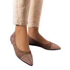 Ballerines vernies marron Thibault beige Ballerines vernies marron Thibault beige