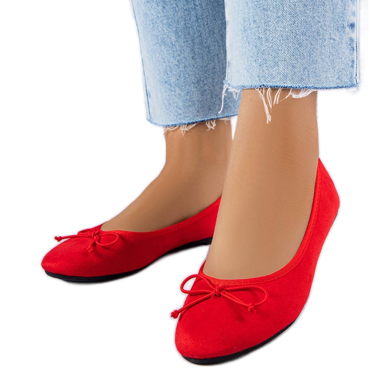 Ballerines rouges à nœud Chandonnet