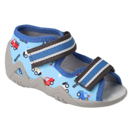 Befado Children's Slippers Le cuir insert 350p036 bleu dans les voitures Befado Children's Slippers Le cuir insert 350p036 bleu dans les voitures
