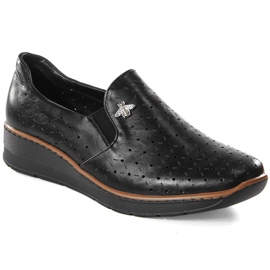 Chaussures compensées noires ajourées pour femme Jezzi MR1840-12 le noir