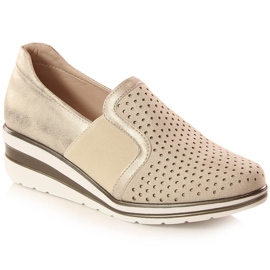 Chaussures compensées ajourées or femme Jezzi MR1738-17 d'or