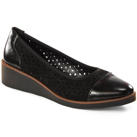Escarpins compensés ajourés femme noir Jezzi RMR2265-2 le noir