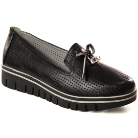 Chaussures compensées noires ajourées pour femme Jezzi RMR2268-2 le noir