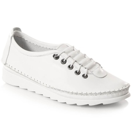 Chaussures femme élastiques en cuir blanc Artiker 52C0675