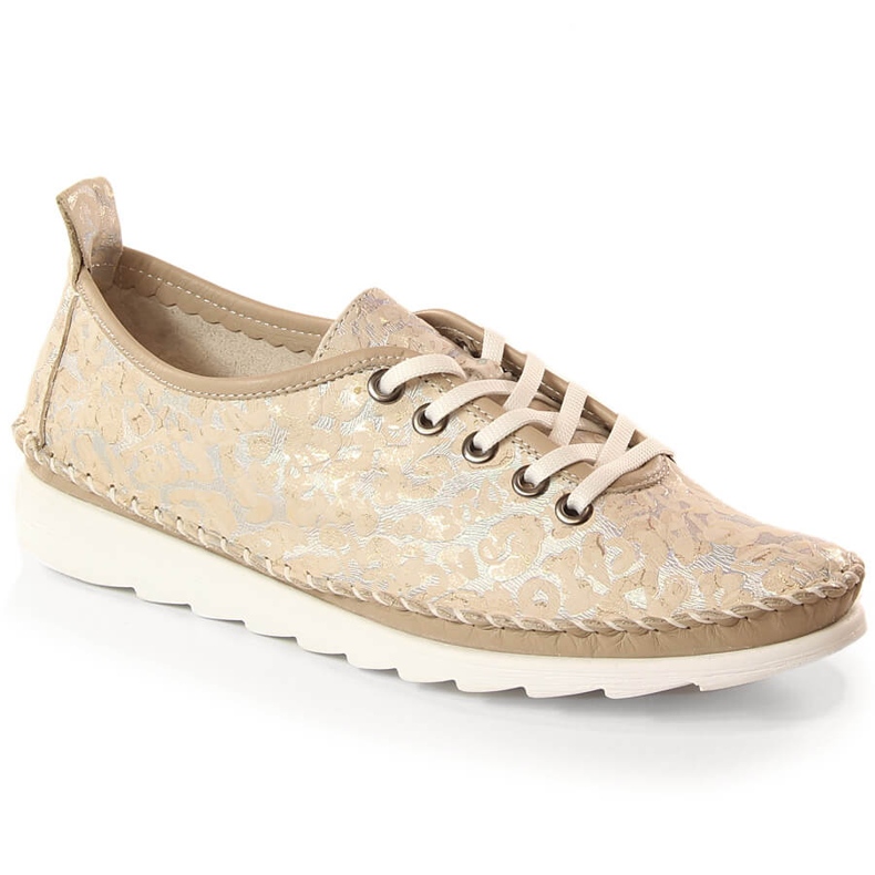 Chaussures de sport légères en cuir pour femmes beige Artiker 52C0691