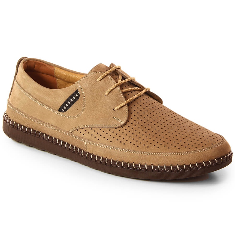 T.Sokolski Sar W21-913 chaussures pour hommes en cuir ajouré clair beige brun