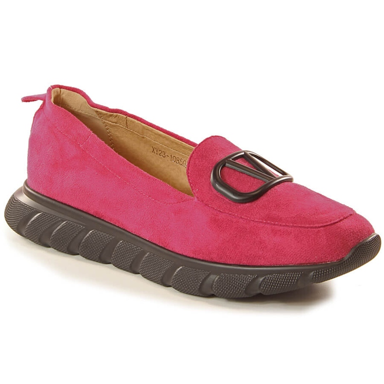 Slip-on femme en daim fuchsia Vinceza 10859 rose