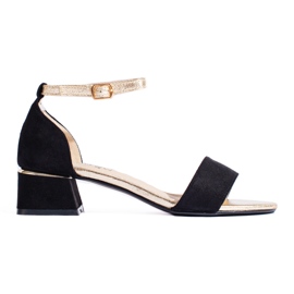 Sandales noires à petits talons Shelovet, femmes