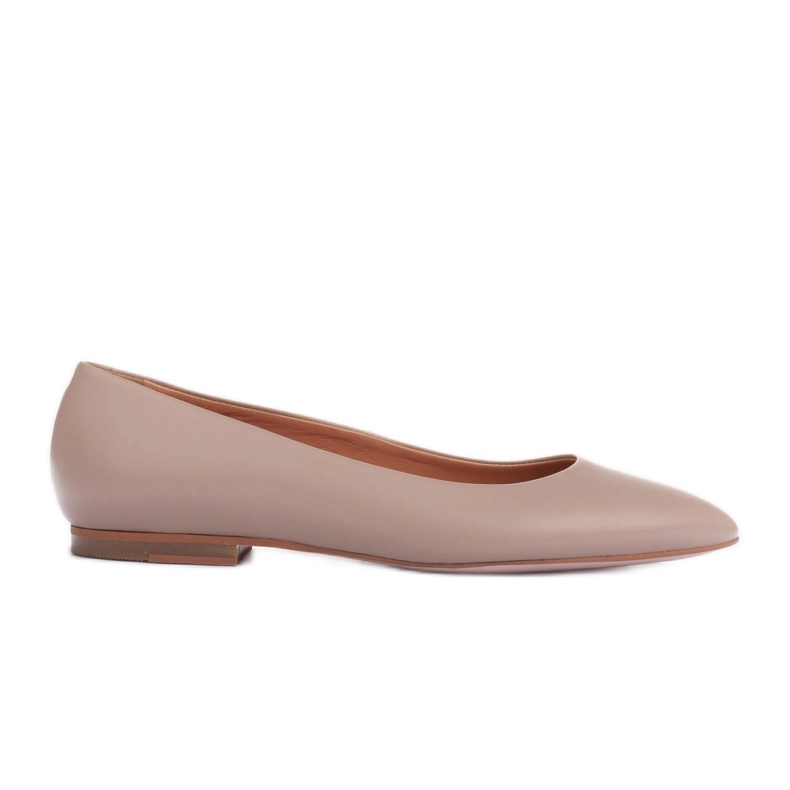 Marco Shoes Ballerines en cuir souple beige