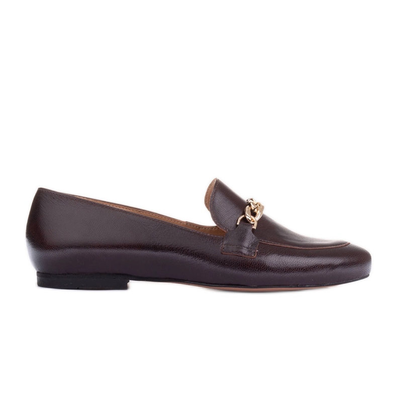 Marco Shoes Ballerines avec une chaîne en or brun