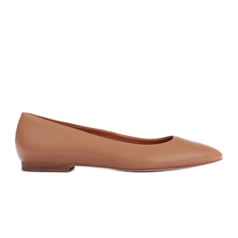 Marco Shoes Ballerines en cuir souple brun