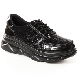 Chaussures femme en cuir verni avec zircons noir Filippo DP2138 le noir Chaussures femme en cuir verni avec zircons noir Filippo DP2138 le noir