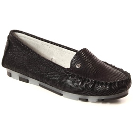 Mocassins femme en cuir noir brillant Filippo DP2037 le noir