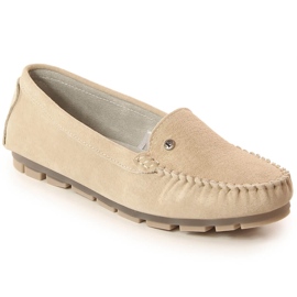 Mocassins femme en cuir beige Filippo DP2037