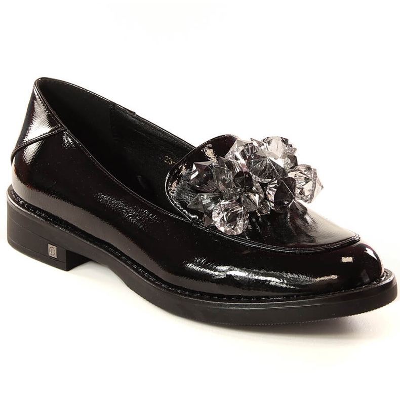 Chaussures femme laquées avec cristaux noirs Potocki SZ12043 le noir