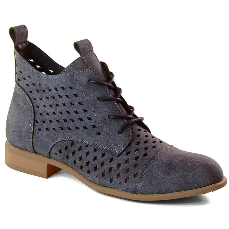 Boots femme printemps ajourées bleues Jezzi ASA142-45