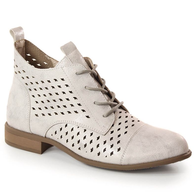 Bottines argentées ajourées printemps femme Jezzi ASA142-45