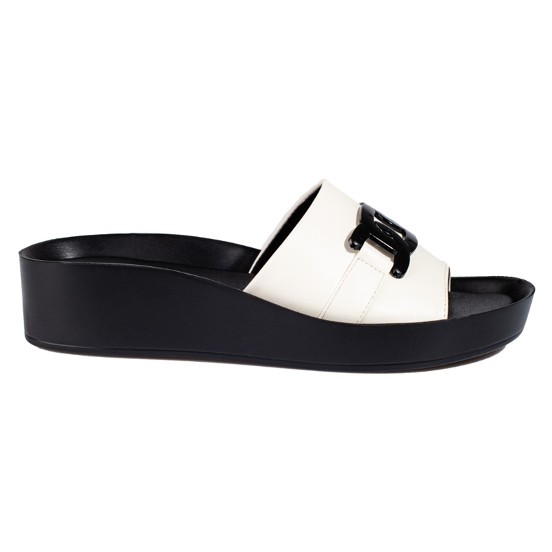 Pantoufles blanches pour femmes sur la plateforme Shelovet Pantoufles blanches pour femmes sur la plateforme Shelovet