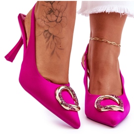 Pin's Tendance Avec Décoration Et Zircons Fuchsia Alexia rose
