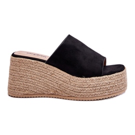 FS1 Chaussons Compensés Et Plateformes Femme Noir Ysabel