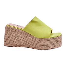FS1 Ysabel Chaussons Compensés Et Plateformes Femme Lime vert