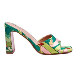 Chaussons Talons Motifs Femme Vert Adelise multicolore