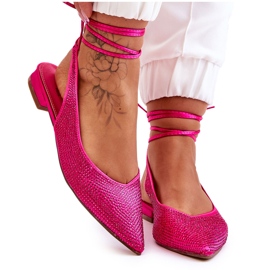 Ballerines Nouées Avec Strass Fuchsia Mavis rose