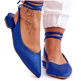 Ballerines Mavis bleues nouées avec strass Ballerines Mavis bleues nouées avec strass