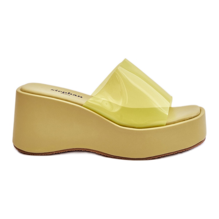 FS1 Chaussons Compensés Transparents Femme Vert Clair Eliane