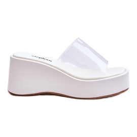 FS1 Chaussons Compensés Transparents Femme Blanc Eliane
