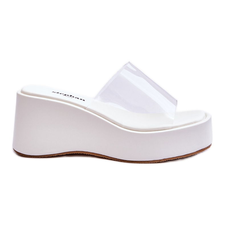 FS1 Chaussons Compensés Transparents Femme Blanc Eliane blanche