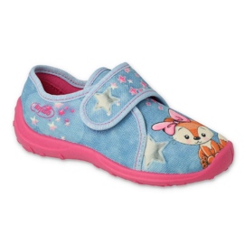 Befado chaussons enfants avec Velcro 660X023 bleu et rose