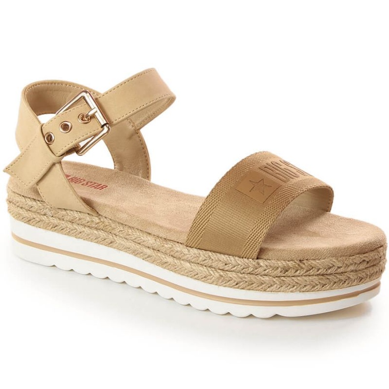 Sandales espadrilles à plateforme Big Star W INT1849 beige Sandales espadrilles à plateforme Big Star W INT1849 beige