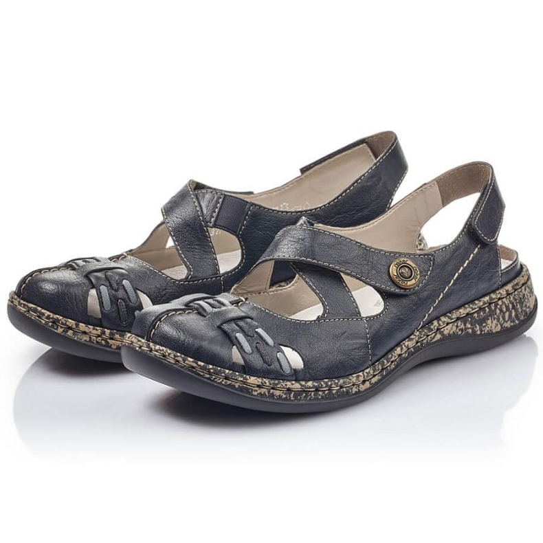 Sandales confortables velcro Rieker W 46377-14 bleu
