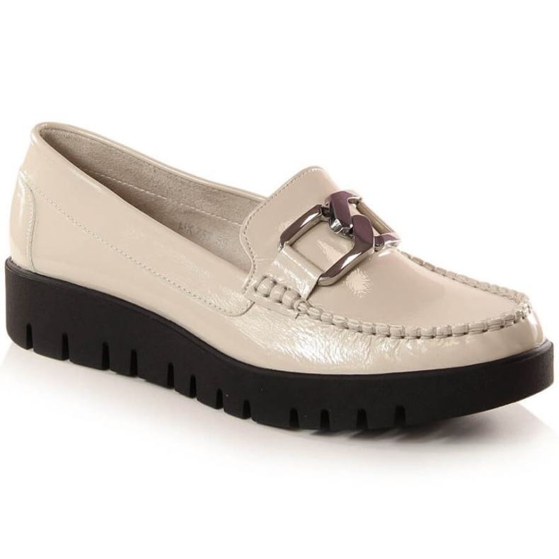 Mocassins plateforme laqués Sergio Leone W SK382D beige