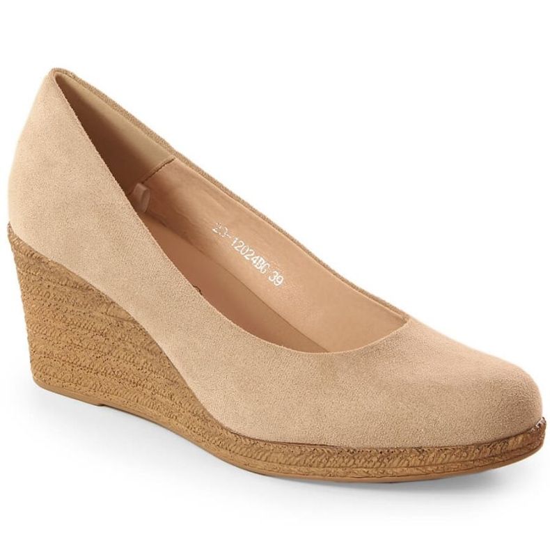 Escarpins compensés en daim Potocki W WOL132B beige