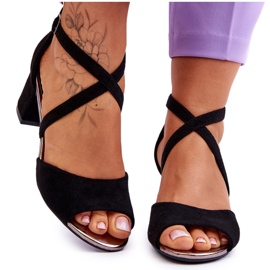 Vinceza Sandales à Talons Bas pour Femme Noir Quinn