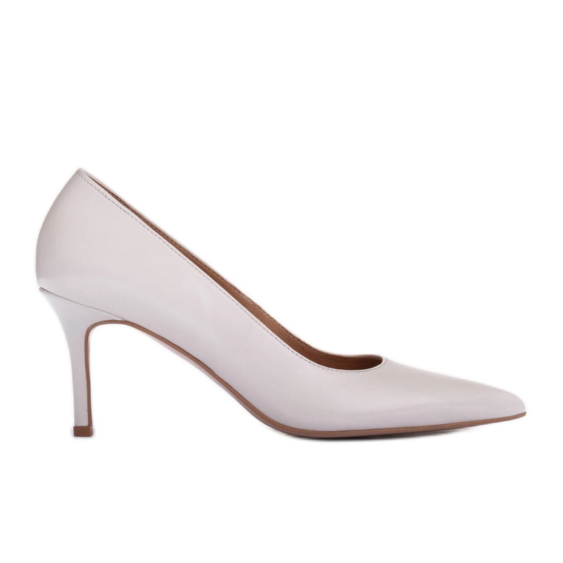 Marco Shoes Escarpins élégants en cuir souple blanche